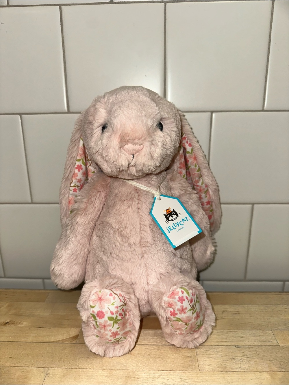 Jellycat Blush Pink Floral-Eared Bunny Plush